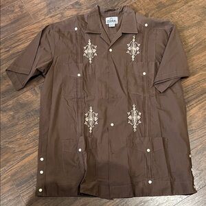 Brown Embroidered Men's Shirt